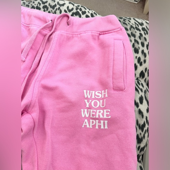 Wish You Were Aphi Pink Sweatpants Size M - Picture 4 of 5